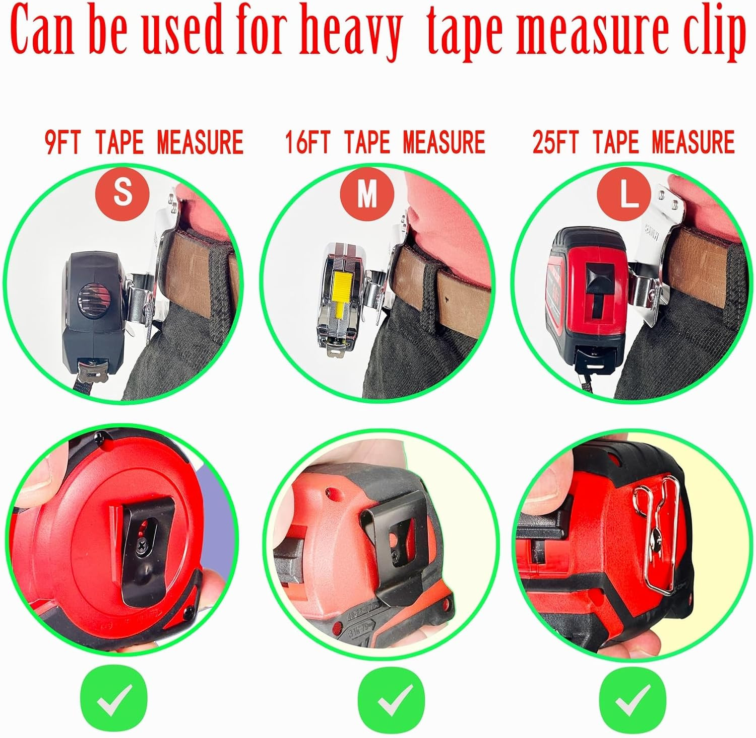 Tape Measure Holder for Belt, Leather Tape Tool Measure Holster, Occidental Leat