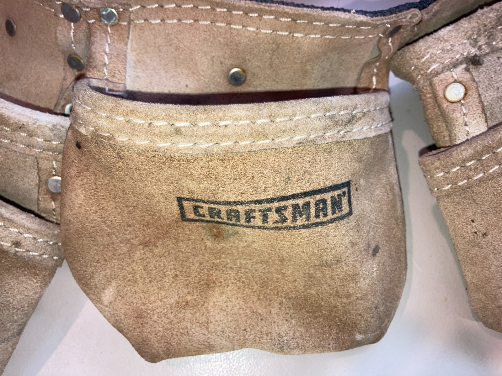 Craftsman 3 Pockets Leather Tool Belt Hammer Holders Rustic Adjustable Strap