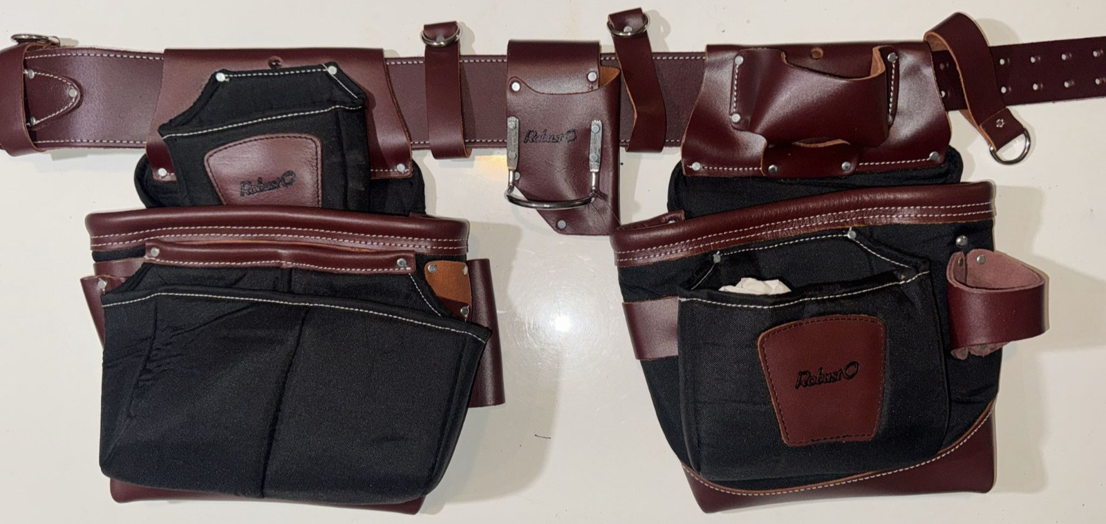 Top Grain Leather and Ballistic Combo(Black & Cherry)