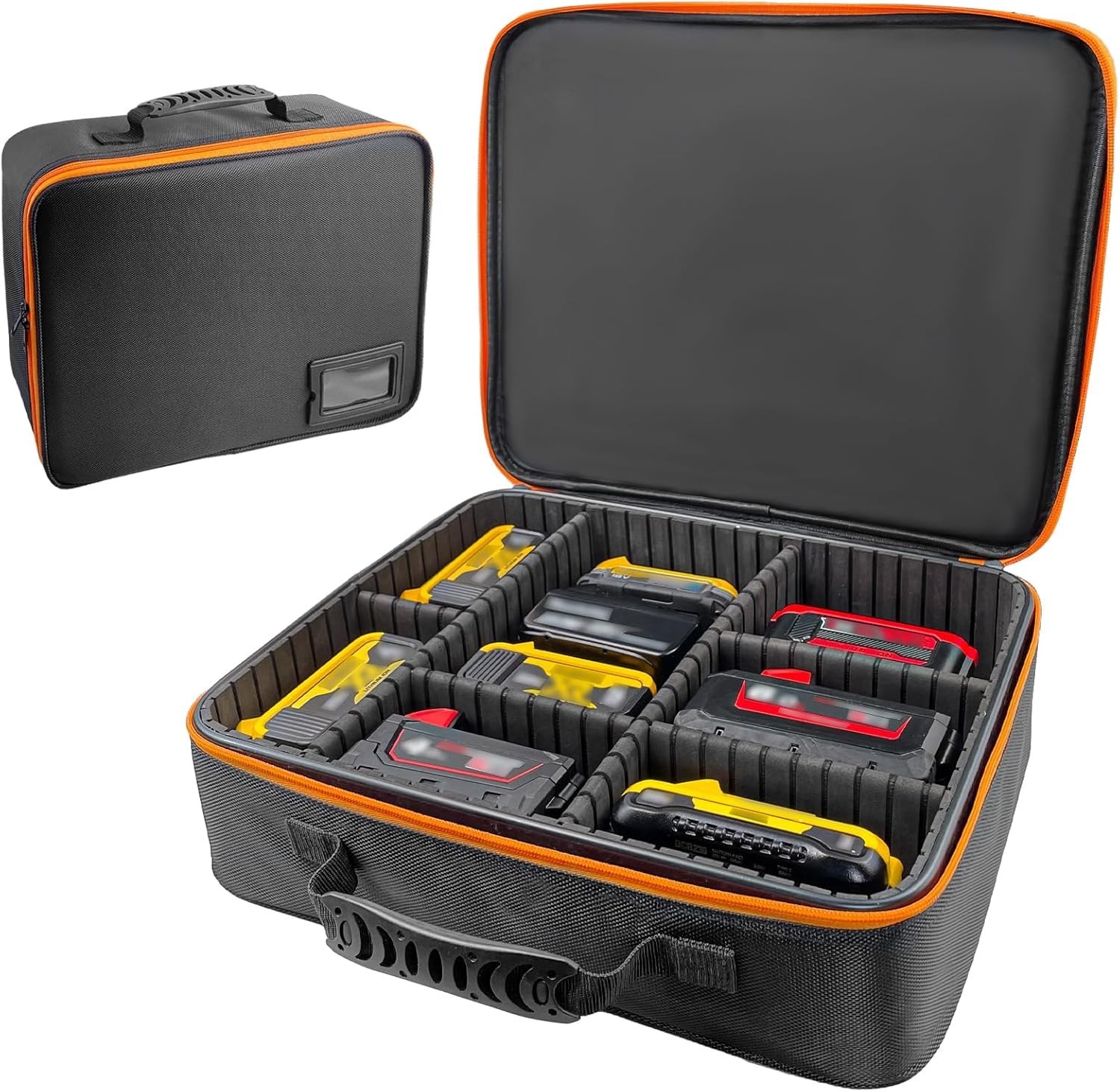 Impact-Resistant Tool Battery Case with Waterproof Design and Removable Dividers