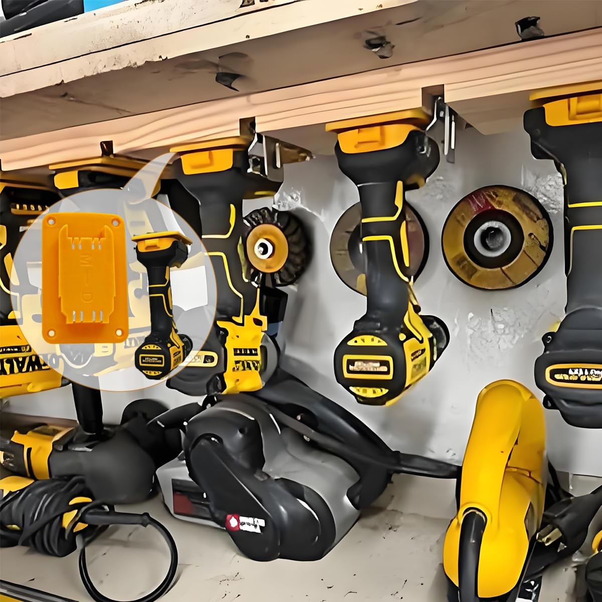 6pcs Tool Holders and 6pcs Battery Holders for Dewalt 20V/60V & Milwaukee M18…