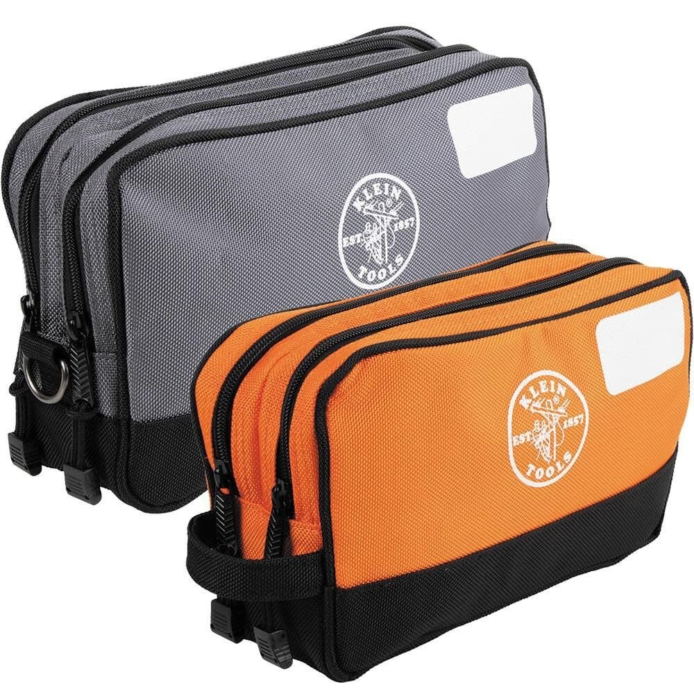Klein Tools Double Zipper Tool Bag, Water-Resistant, Reinforced Bottom, 2-Pack