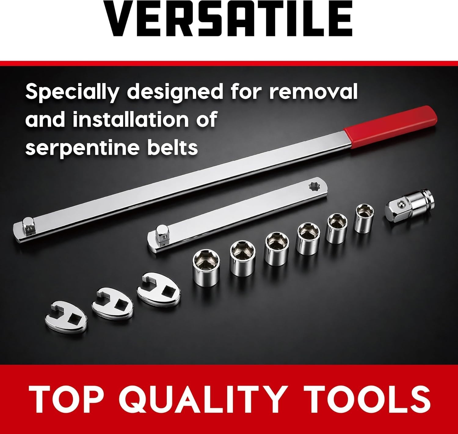 Vehicle Serpentine Belt Tool Set with Storage Case