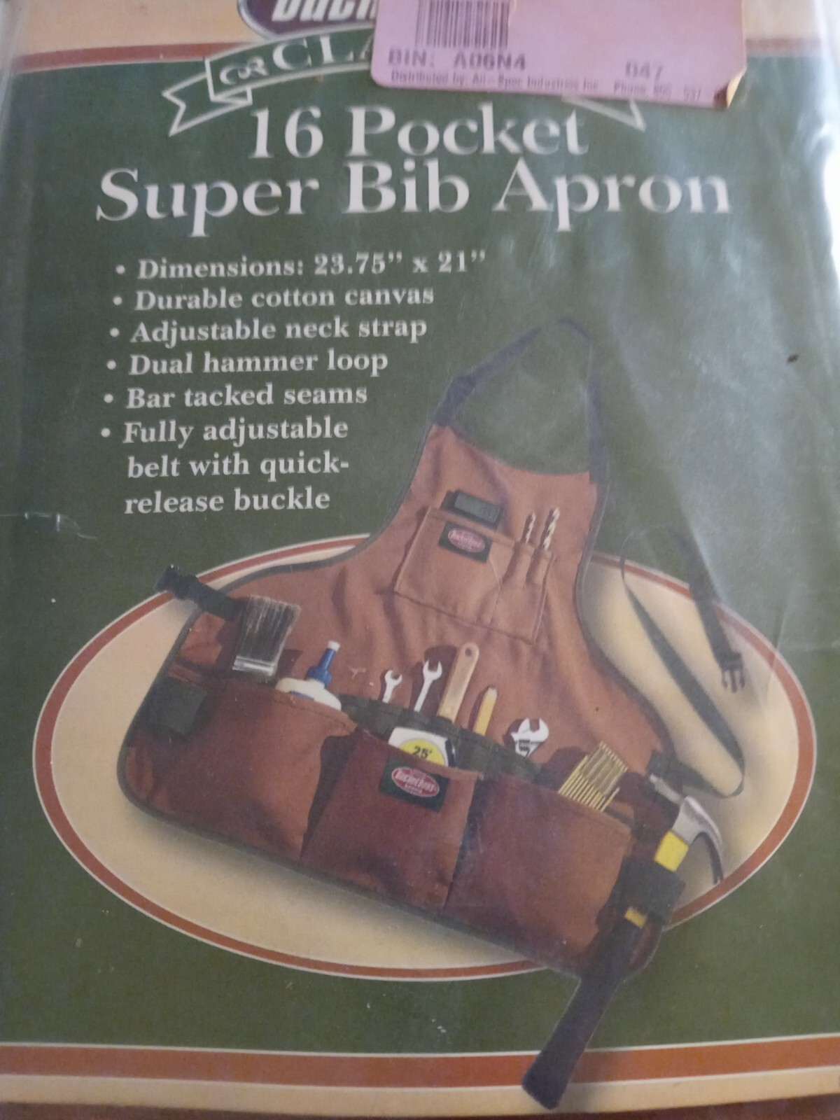 Bucket Boss 23 In. 16-Pocket Super Bib Tool Apron,