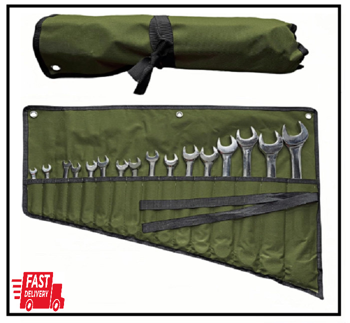 16 Pockets Wrench Roll Up Organizer, Wrench Bag and Tool Organizer Bag, Wrenc…