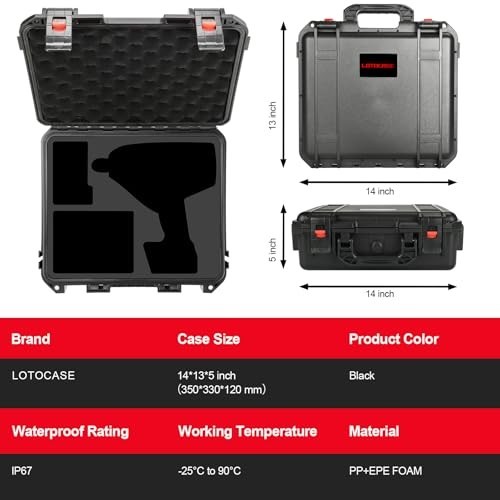 Waterproof Hard Case for M18 Impact & Torque Wrench – Tool Box for 18V/20V Kits