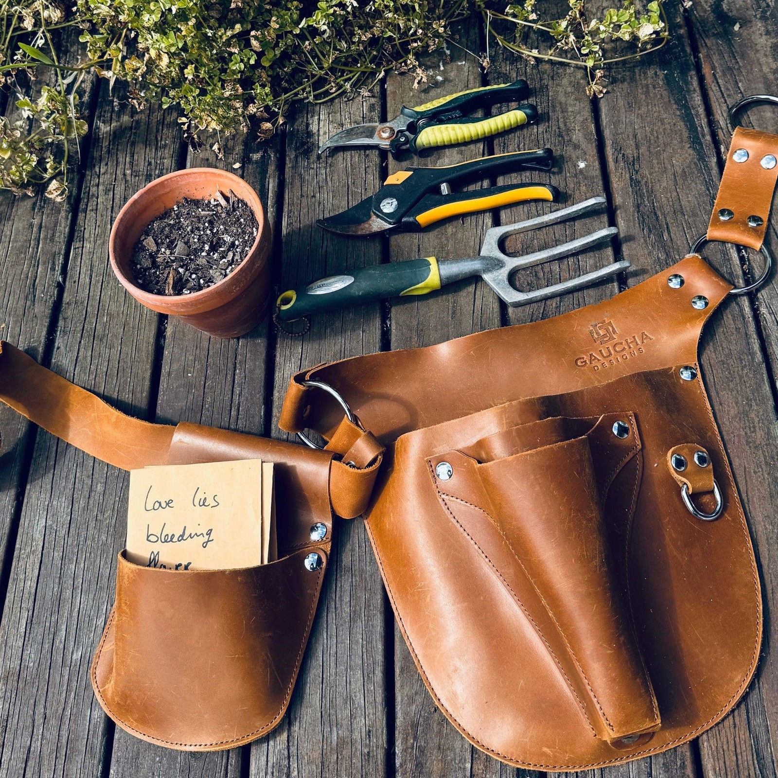 Leather Garden Tool Belt – Gardening gifts for women- Utility belt – Garden T…