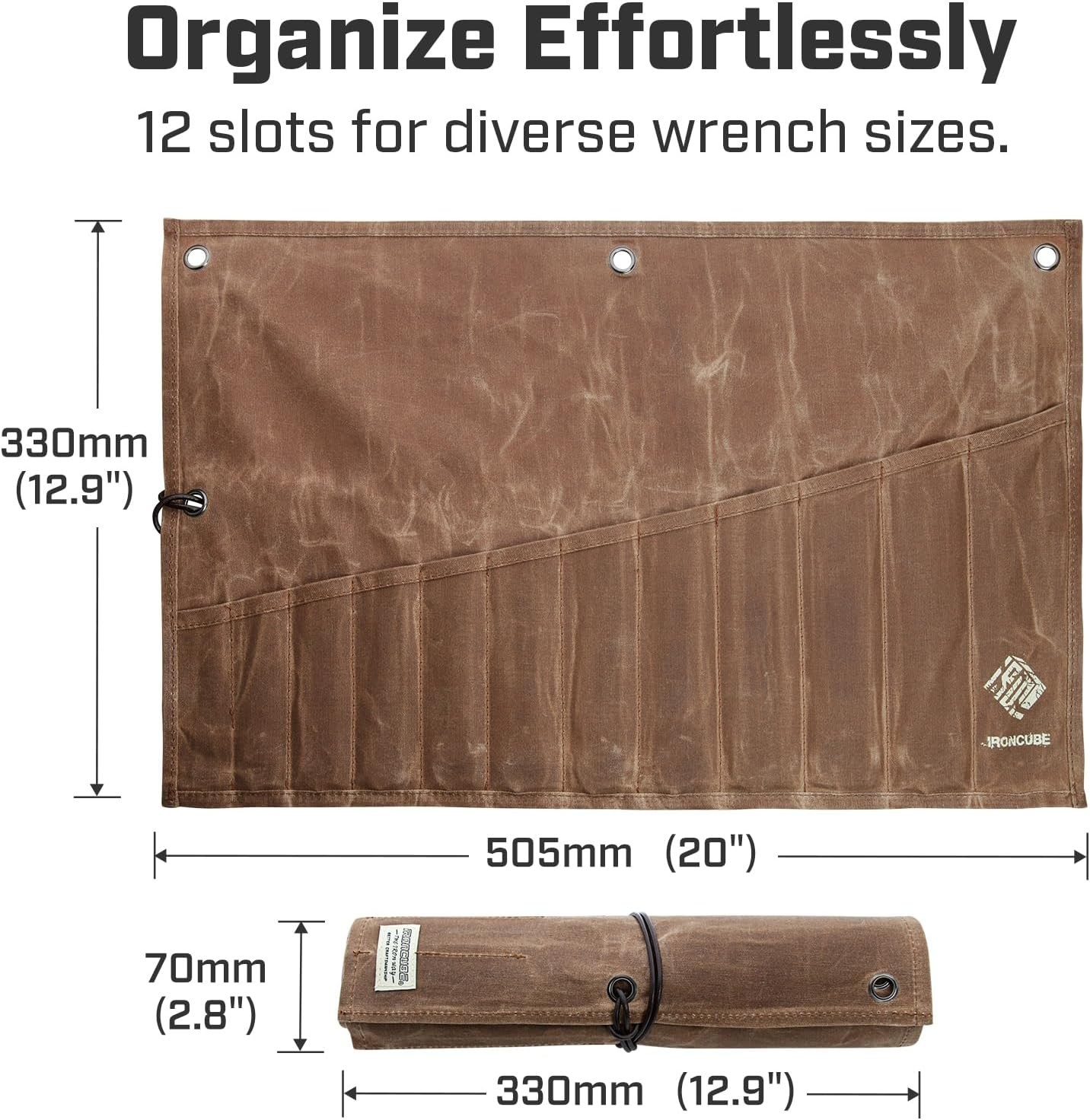 Tool Pouch, Roll-Up Storage Bag for Hand Tools & Wrenches.