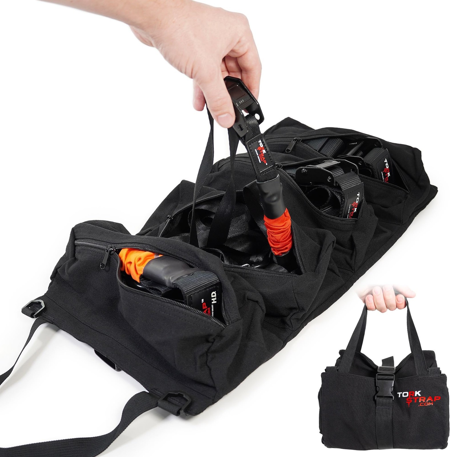 TorkStrap TorkBag | Tie Down Strap Organizing Bag Stores up to 8 Cargo Strap…