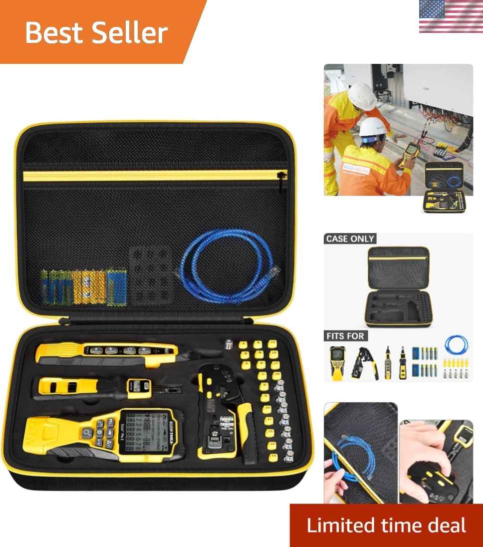 Klein Tools Compatible Zippered Travel Case – 31 Compartments for Cable Testers