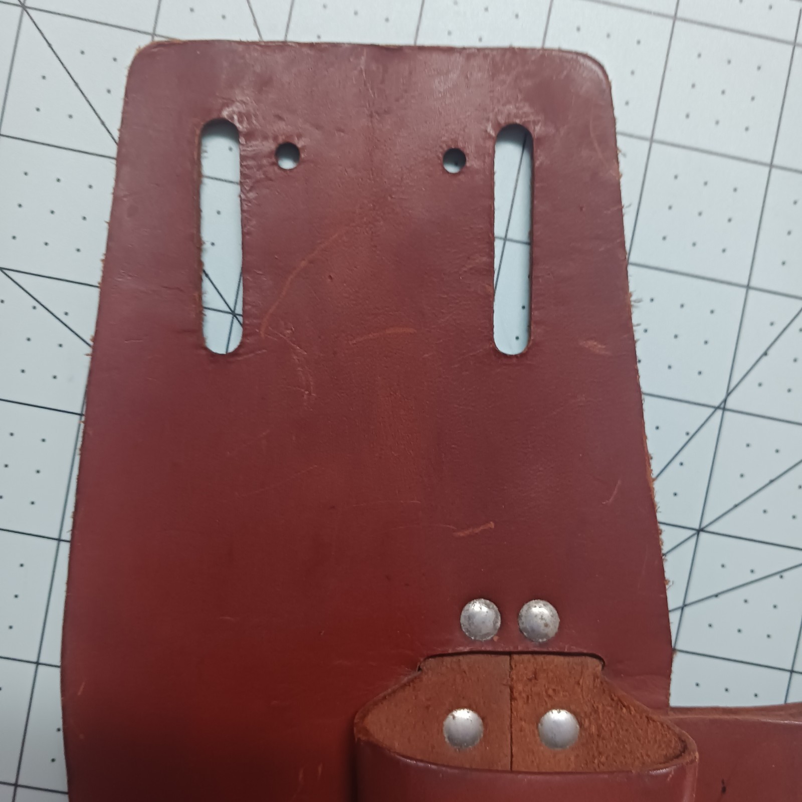 Leather Tool Belt Holster Pouch Riveted Carpenter Electrician Brown 13″ X 6.5″