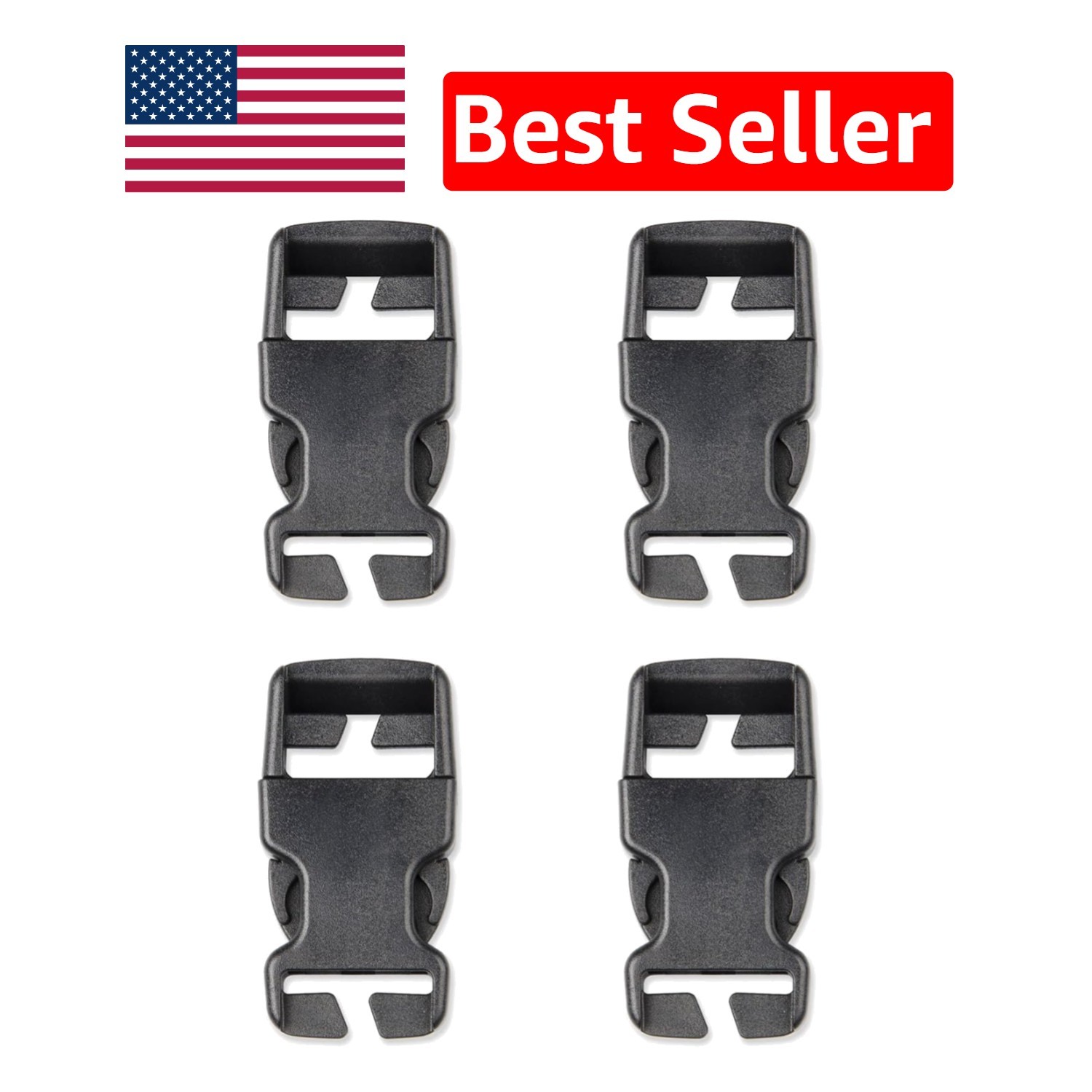 Durable 25mm Plastic Quick-Release Buckles – 4 Pack for Outdoor Adventure Gear