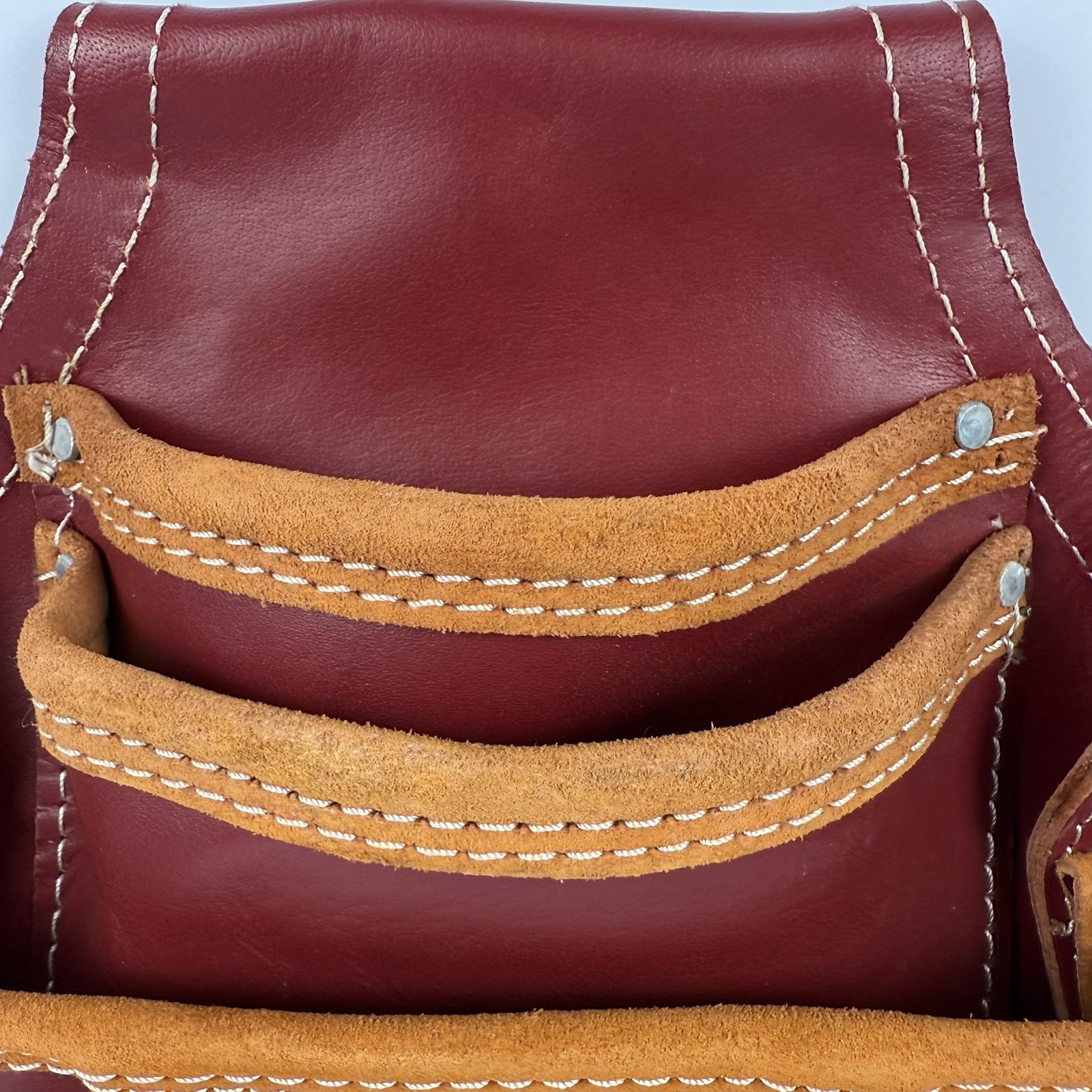 LeatherGold Heavy Duty Carpenters Tool Pouch 3350 Full Grain Leather -Maroon.