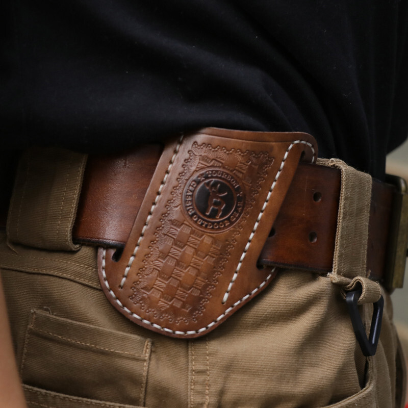 TOURBON Leather Mini Pockets Folding Knife Belt Pouch Tool Carry Sheath Cover US