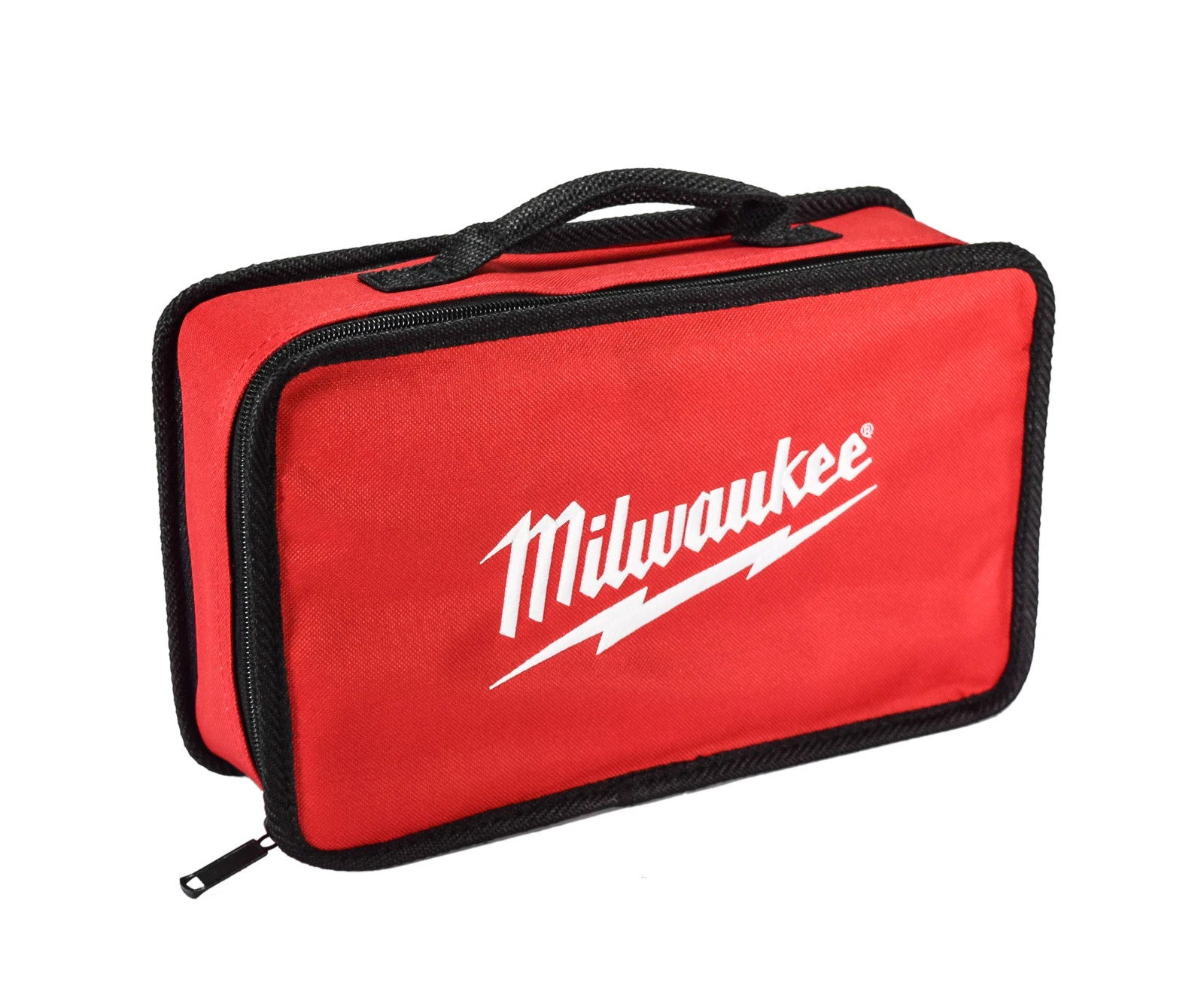 Milwaukee Rectangle Tool Bag Red/Black Zippered Heavy Duty Storage Organizer Pou