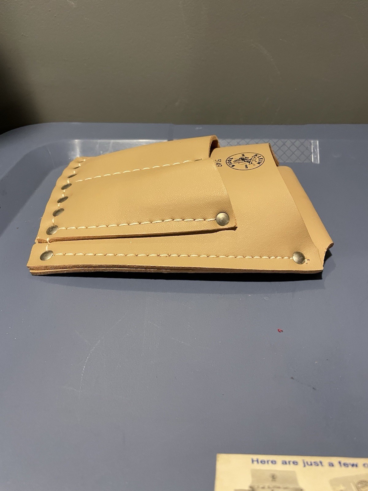 Vintage Klein Tools 5149 3 Pocket Leather Pouch N.O.S. 1990s