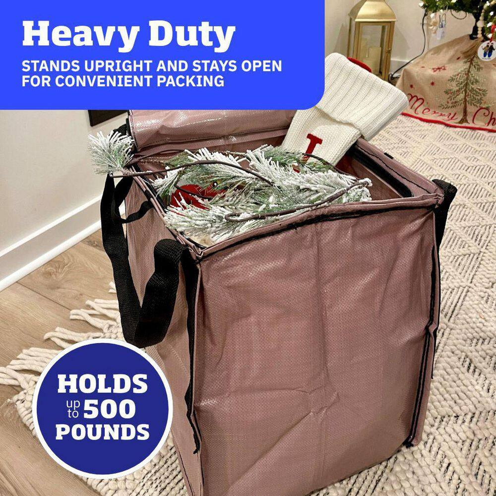 22 Gal. Heavy Duty Zipper Top Tote Storage Bag, Mauve