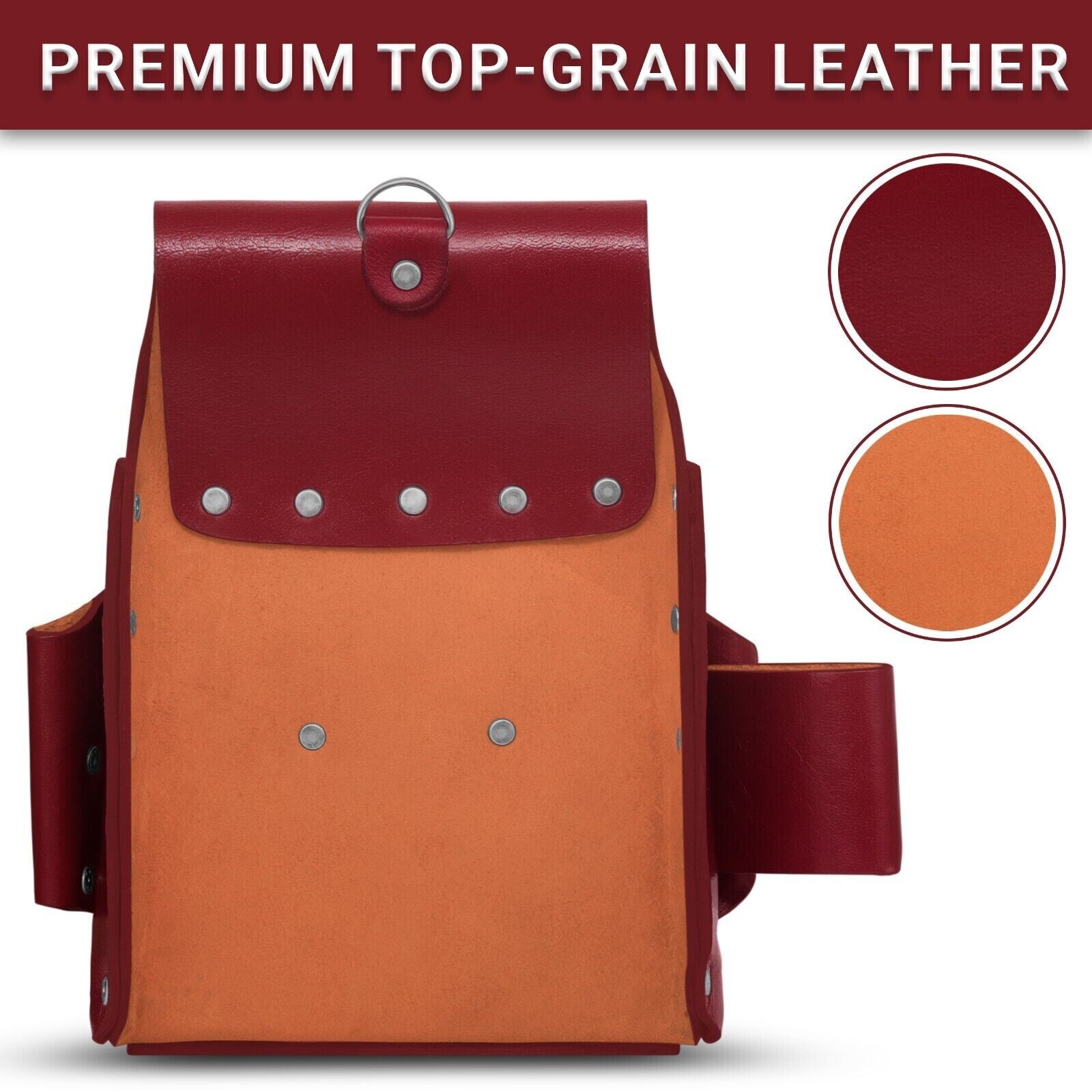 ELECTRICIAN TOOL POUCH HEAVY DUTY TOP GRAIN PREMIUM LEATHER 4 POCKETS