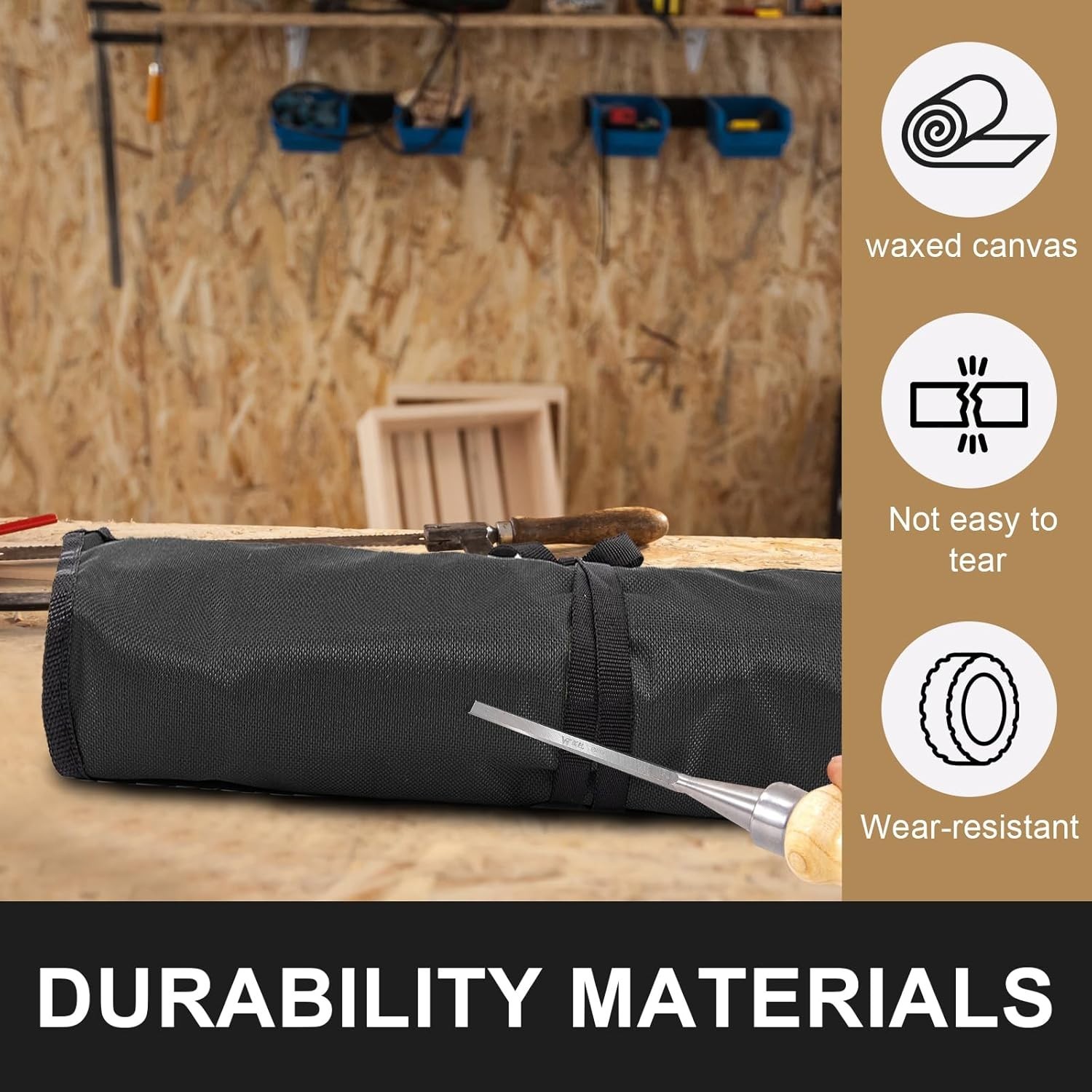 16 Pockets Wrench Roll Organizer Wrench Pouch Roll up with Water Proof Oxford Cl