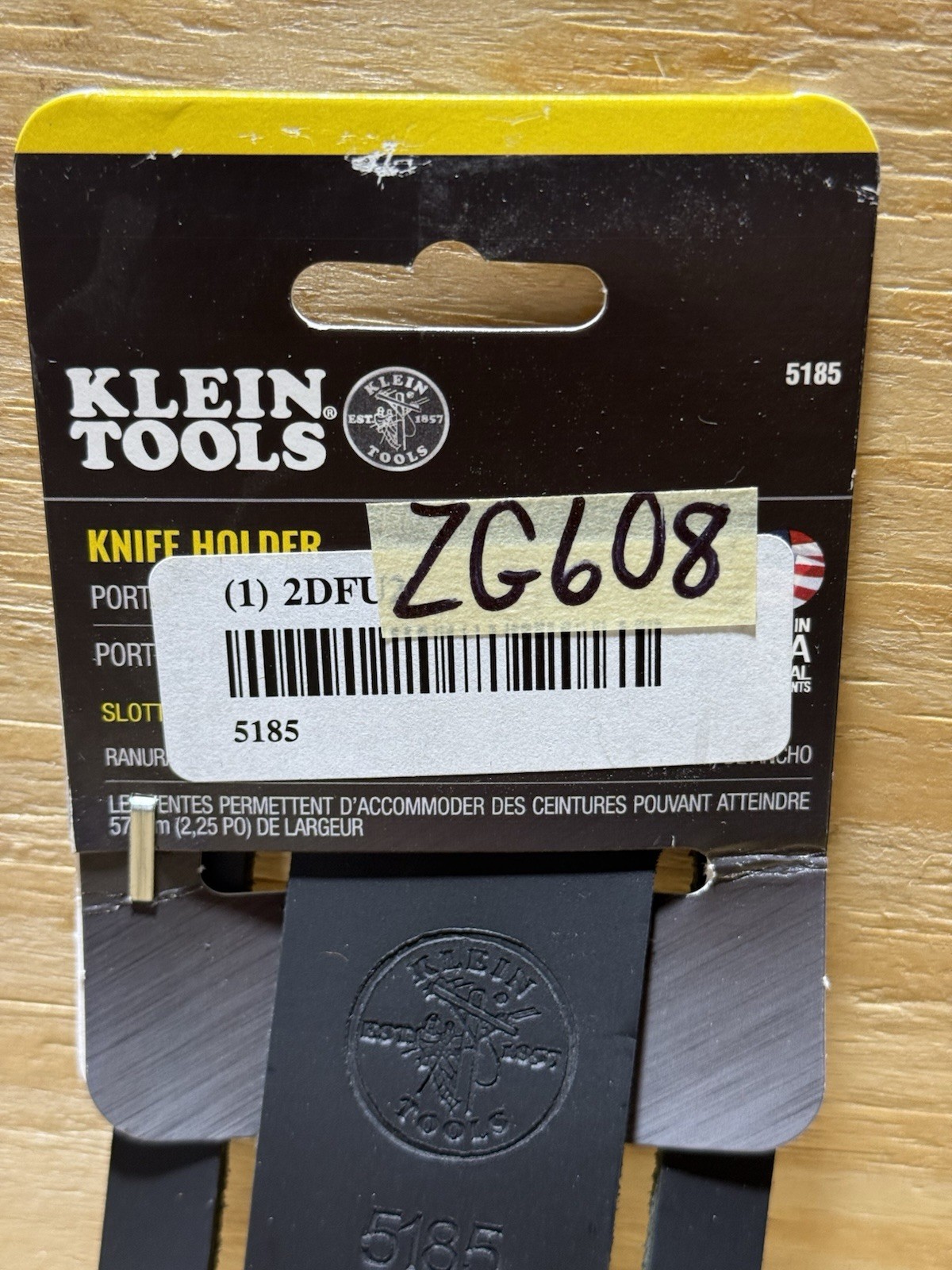 Klein Tools 5185 Leather Utility Knife Holder Pouch Fits 2.5 Inch Belts Black