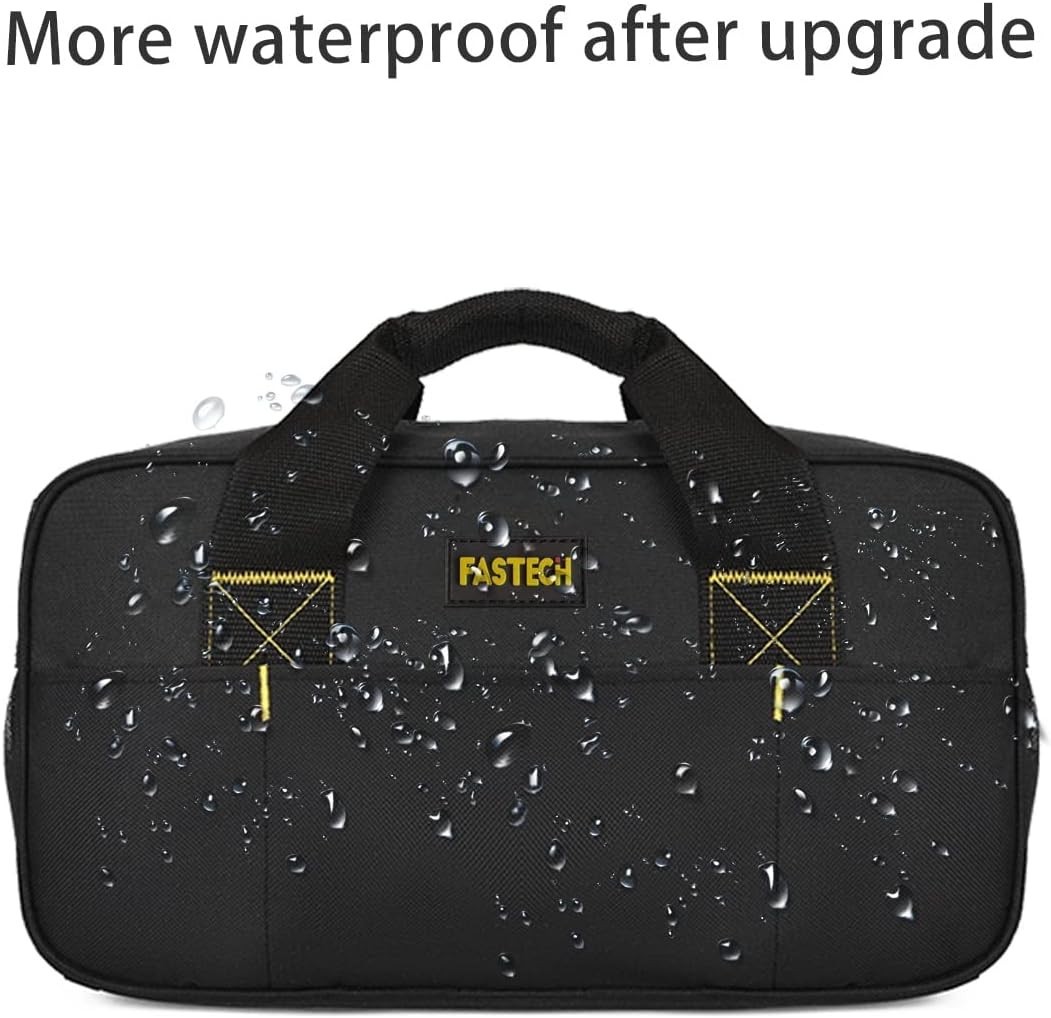 Heavy Duty Waterproof Tool Organizer Bag – 14-Inch Electrician Tote, Black