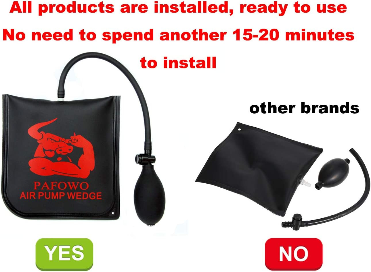 IMPROVED 3 Piece Commercial Grade Air Wedge Bag Pump Professional Leveling Kit &
