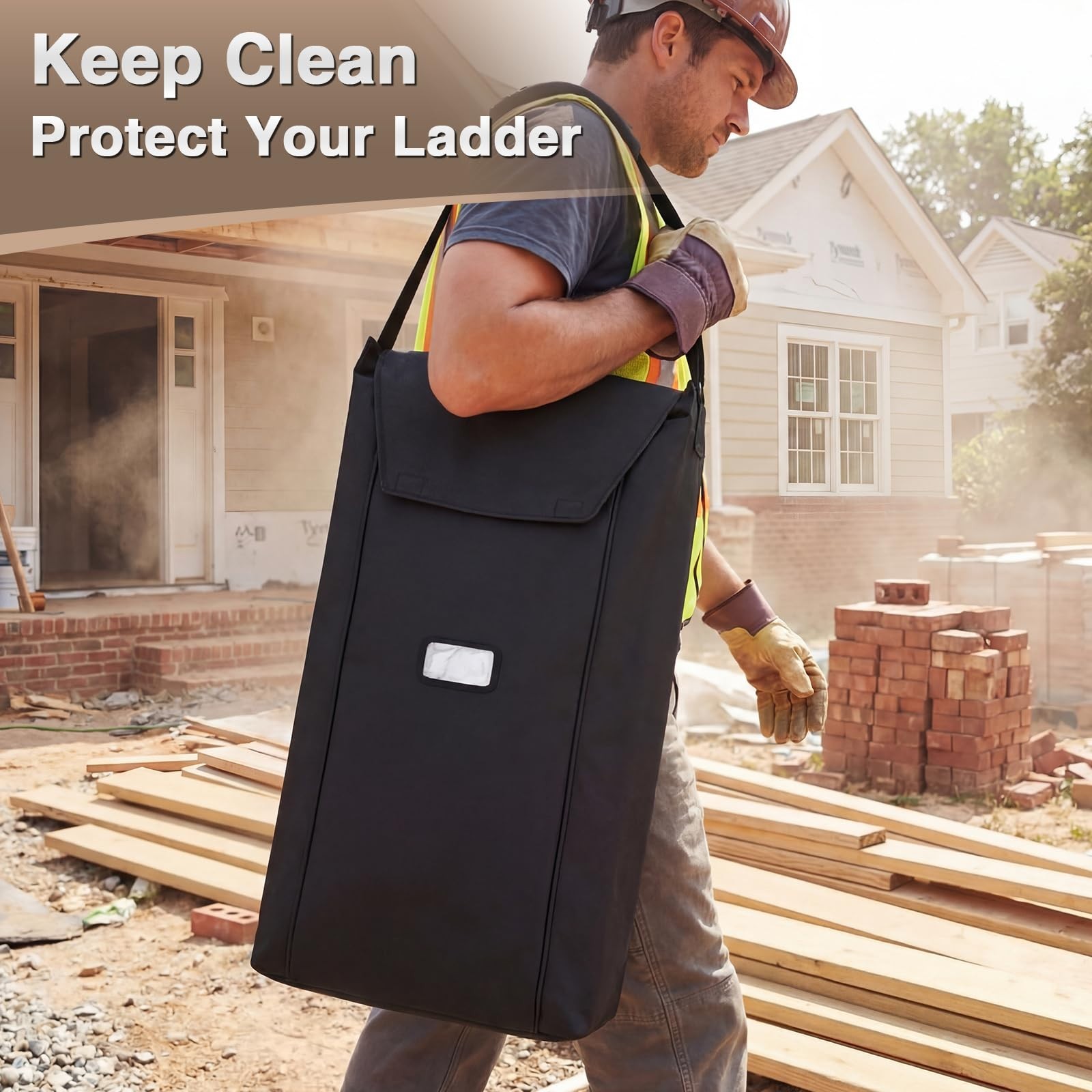 Heavy Duty Telescoping Ladder Carry Bag for 12.5ft Extension Ladders, Oxford Clo