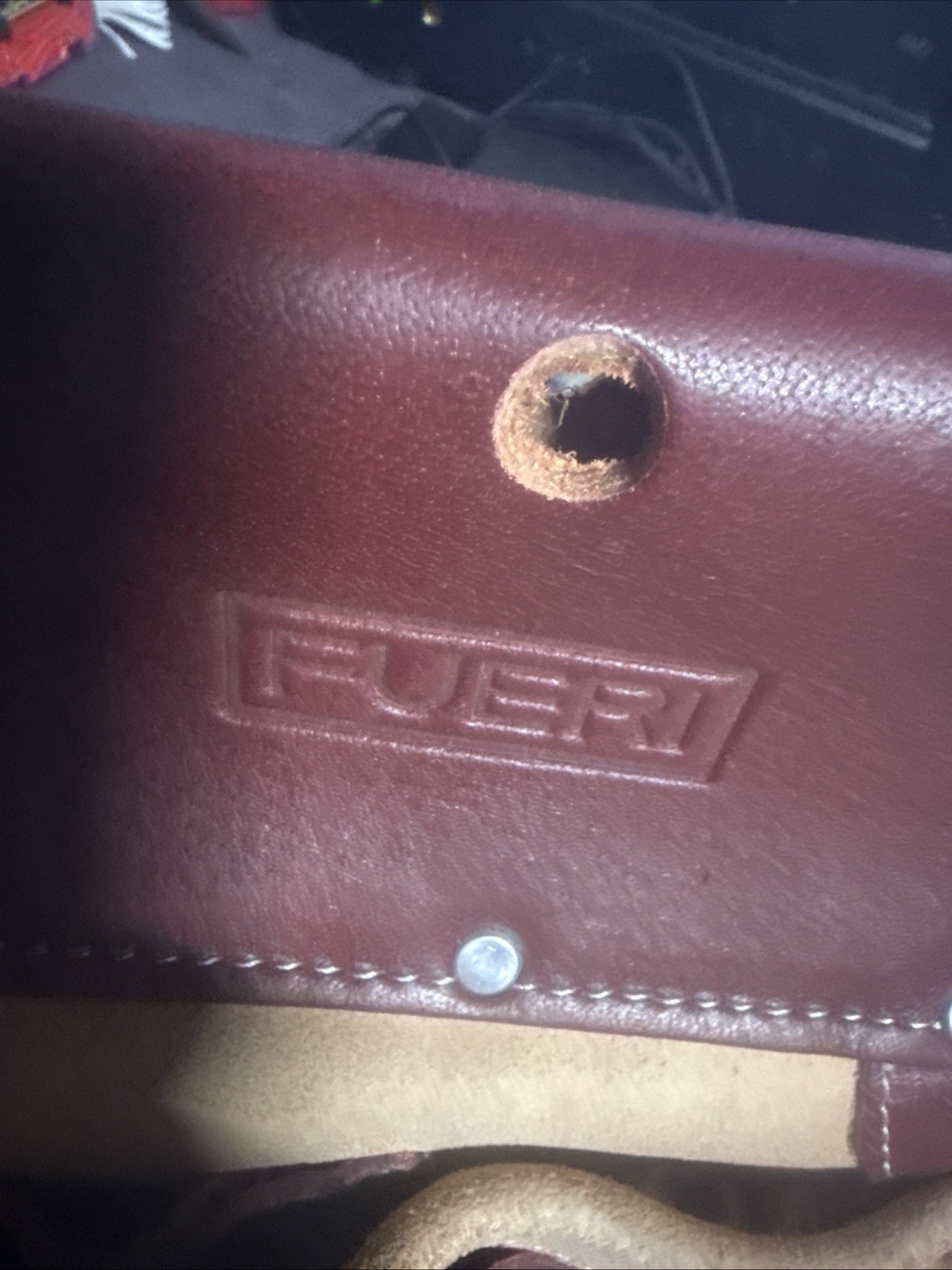 FUERI Leather Tool Belt Pouch Replacement Carpenter Nail Bag Maroon NEW