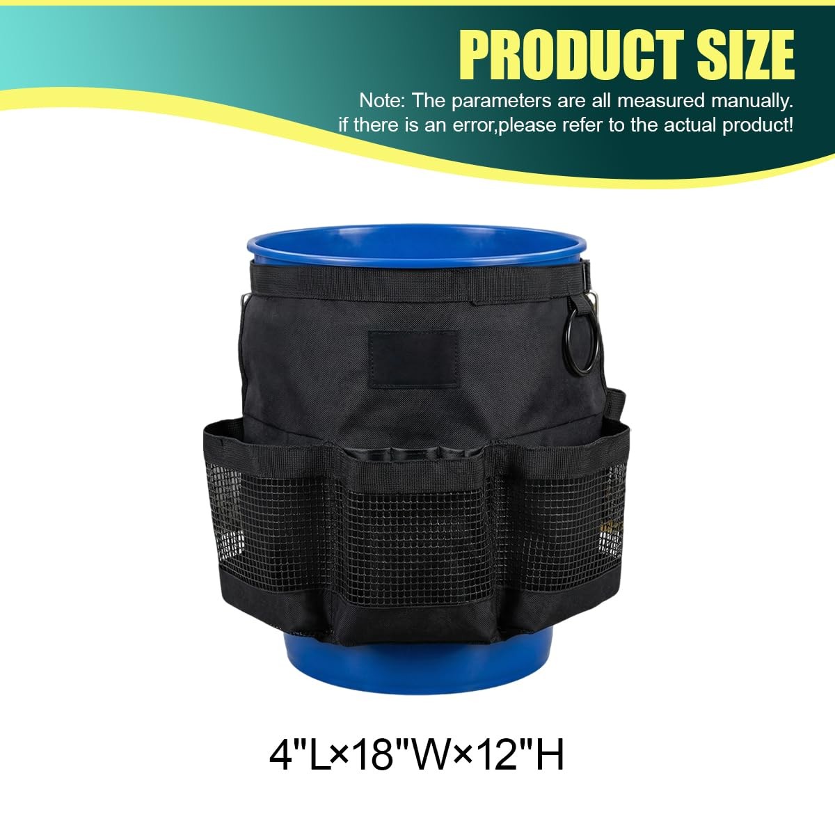 5 Gallon Bucket Tool Organizer Bag, Water-Resistant Mesh Pockets for Holding …