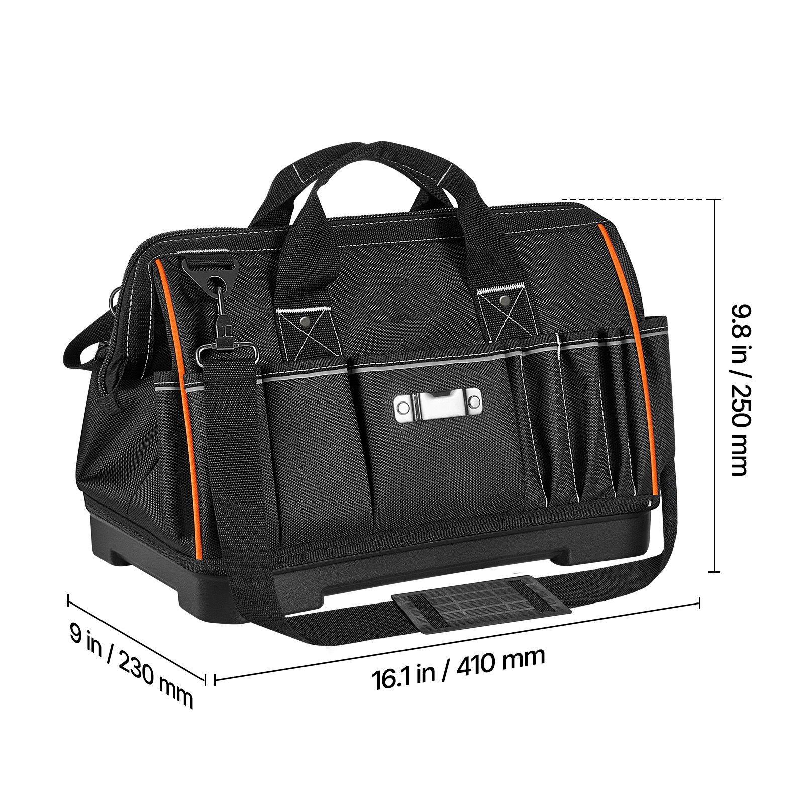33-Pocket Tool Bag Organizer 16.1in, 10lb Capacity, Water-Resistant Base