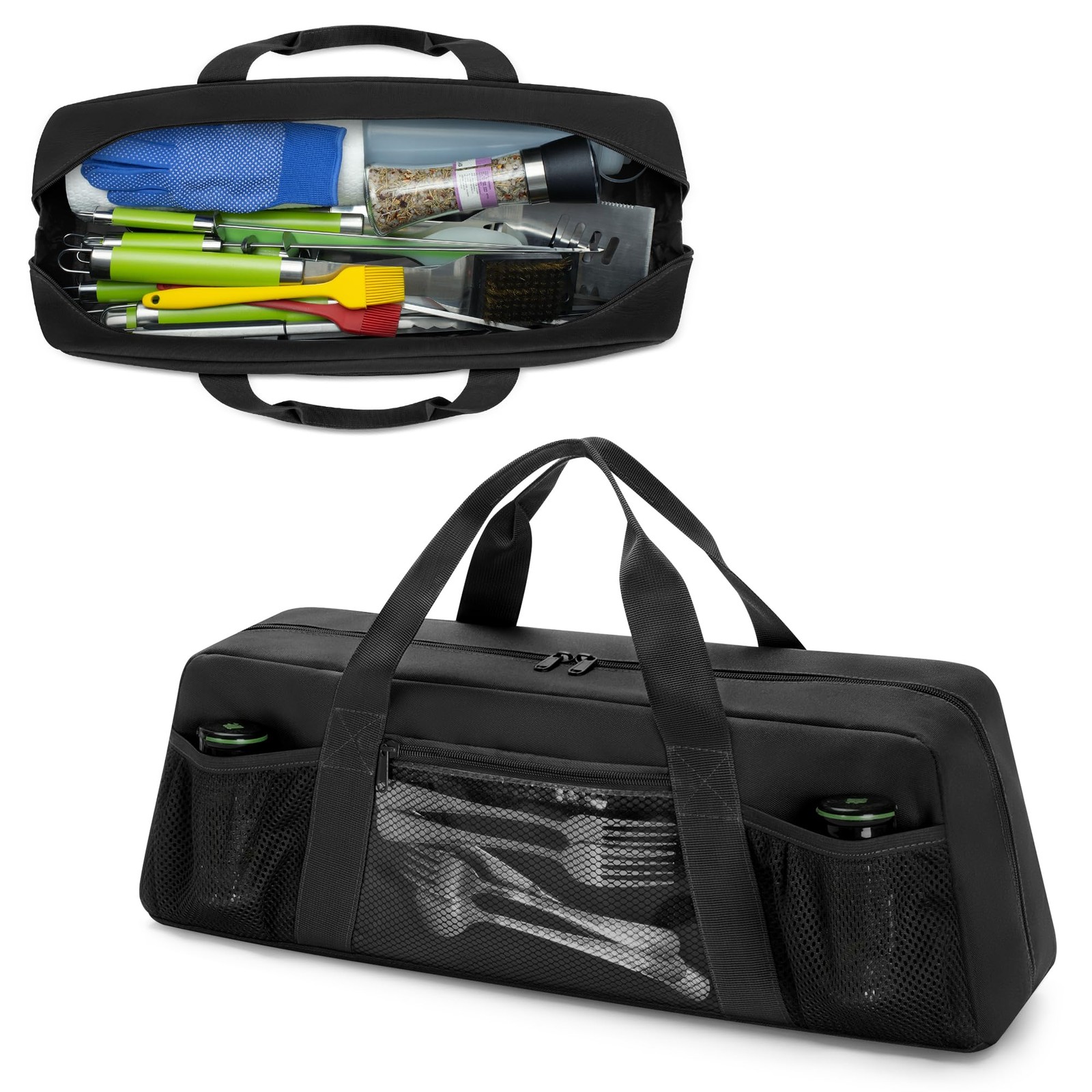 HODRANT Grill Tool Storage Bag, Outdoor BBQ 22 x 6.5 x 7.2 inches, Black