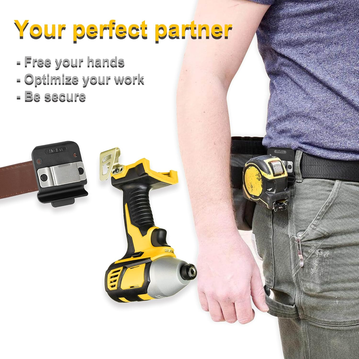 Tape Measure Holder, Tactical Tape Measuring Belt Clip, Drill Holster, Tool Belt