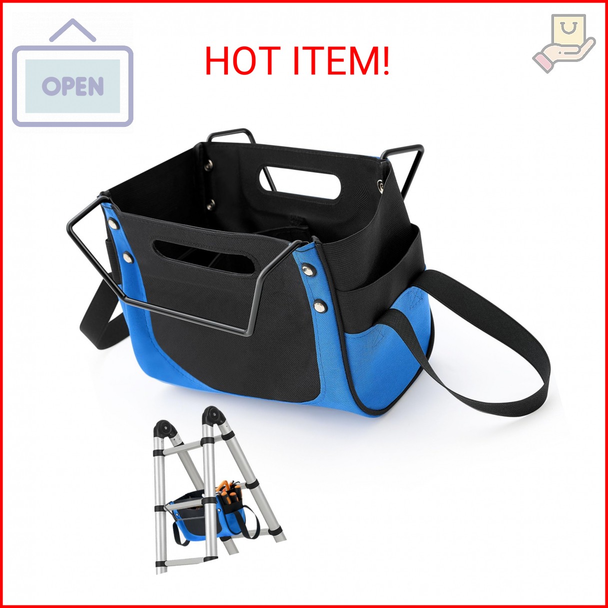 Aliceset Ladder Tool Holder Giant Ladders Pouch Upgrade Cargo Elastic Storage Ba