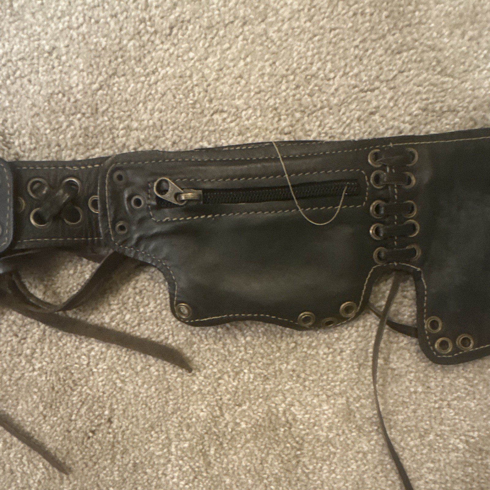 Custom Handmade Black Leather Utility Belt Multi Pouch Waist Festival Steampunk