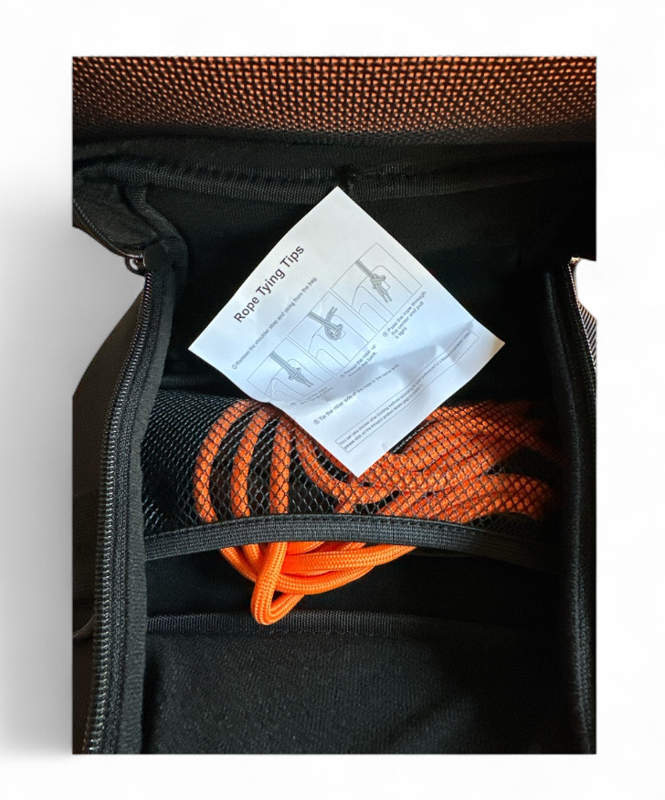 Black Storage Pouch With Orange Rope Organizer Zipper Bag