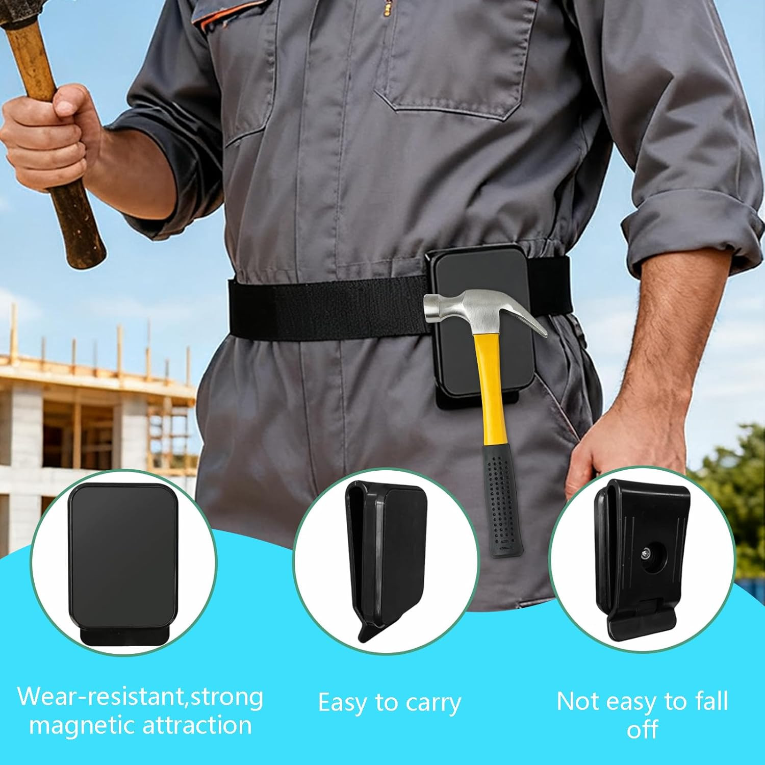 Magnetic Belt Clip Tool Holder for Belt, Strong Tool Belt Magnet, Clip On Magnet