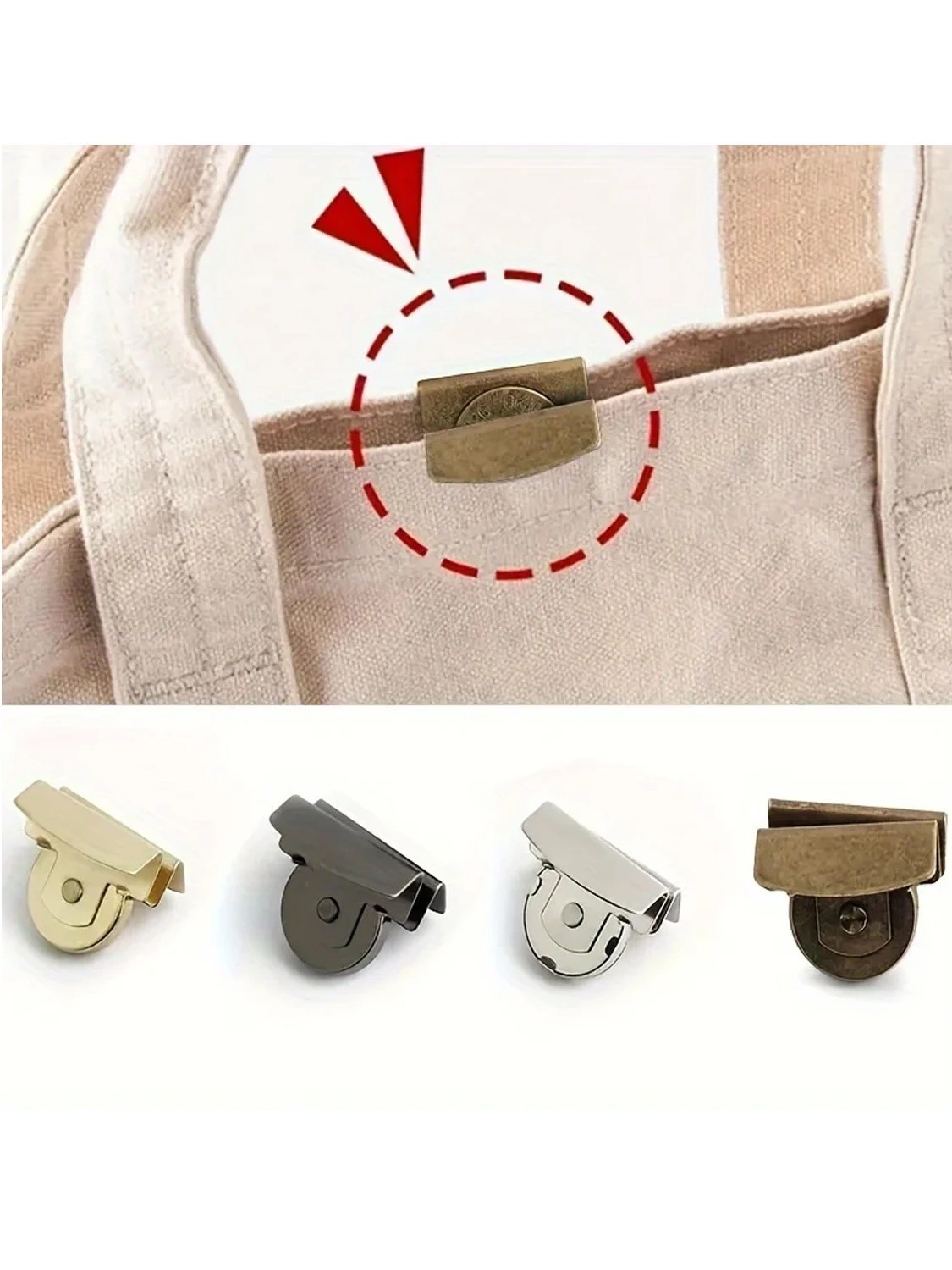 8PCS Magnetic Bag Snap Buckle Hidden Seam Free Button Accessories Set