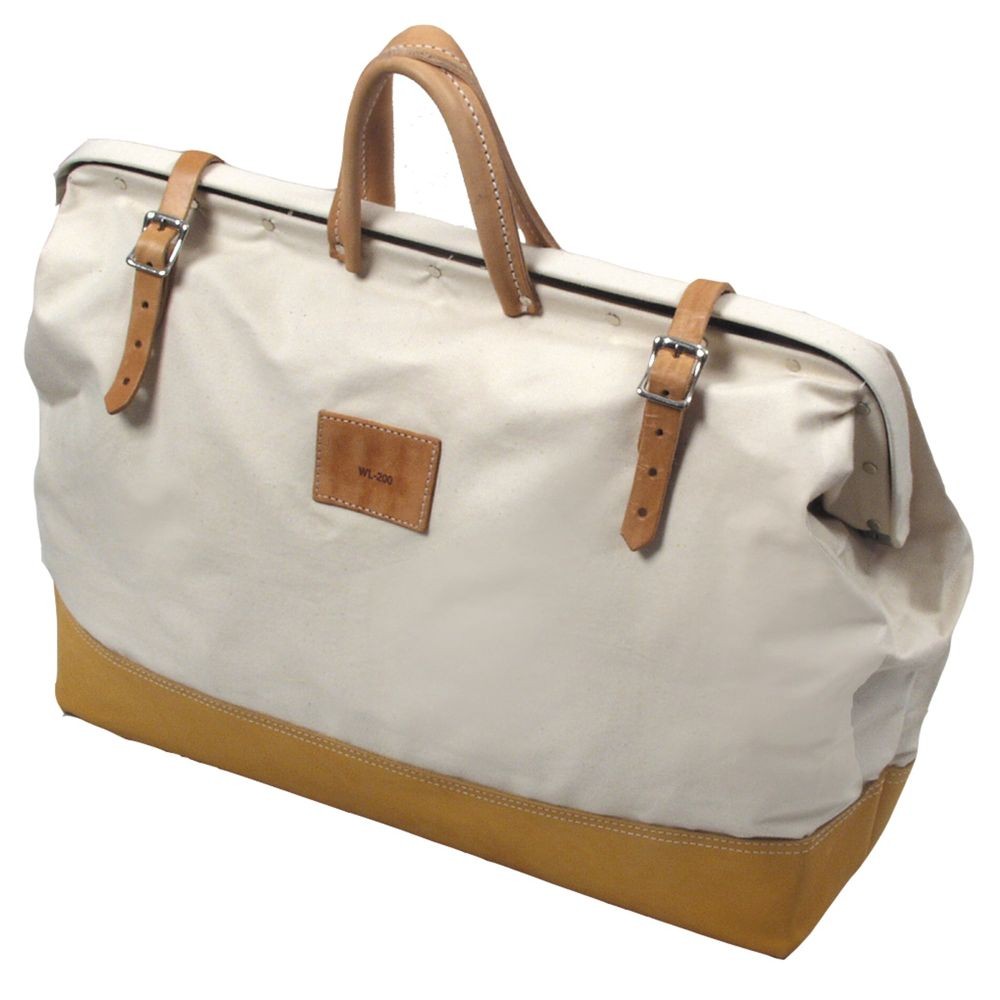 Kraft Tool Deluxe Leather Bottom Canvas Masonry Tool Bag Made in the USA