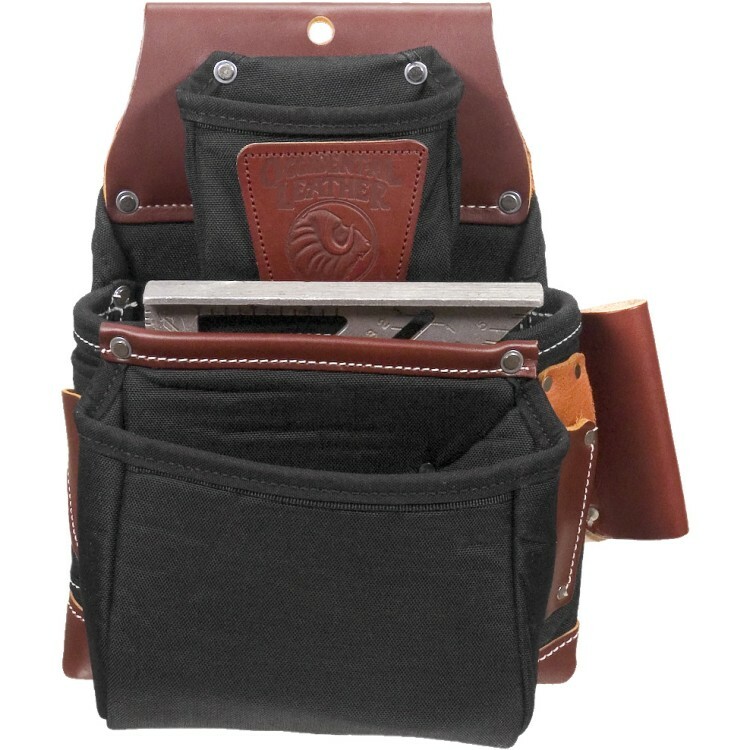Occidental Leather Black 3 Pouch Fastener Bag Tool Belt Bag Made in the USA