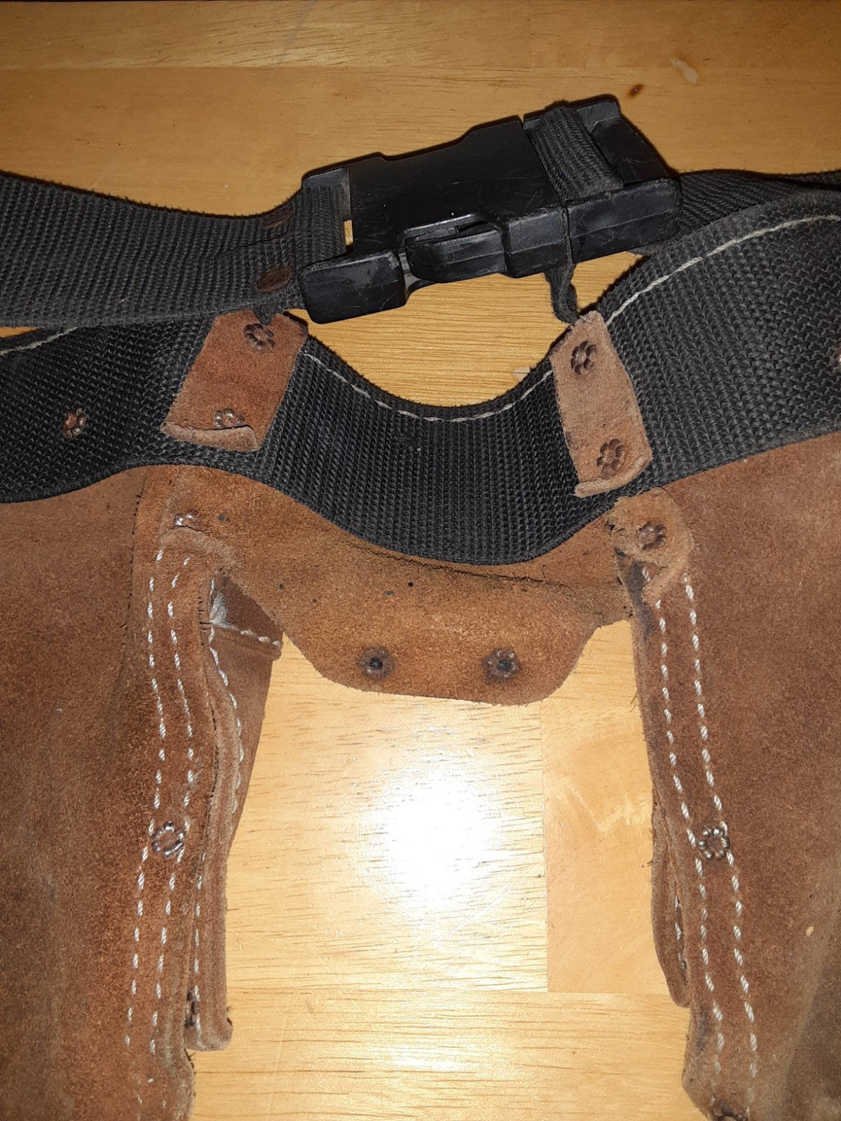 Custom Leather Craft CLC 370X3 Heavy Duty Brown Suede Tool Belt W/Hammer Hook