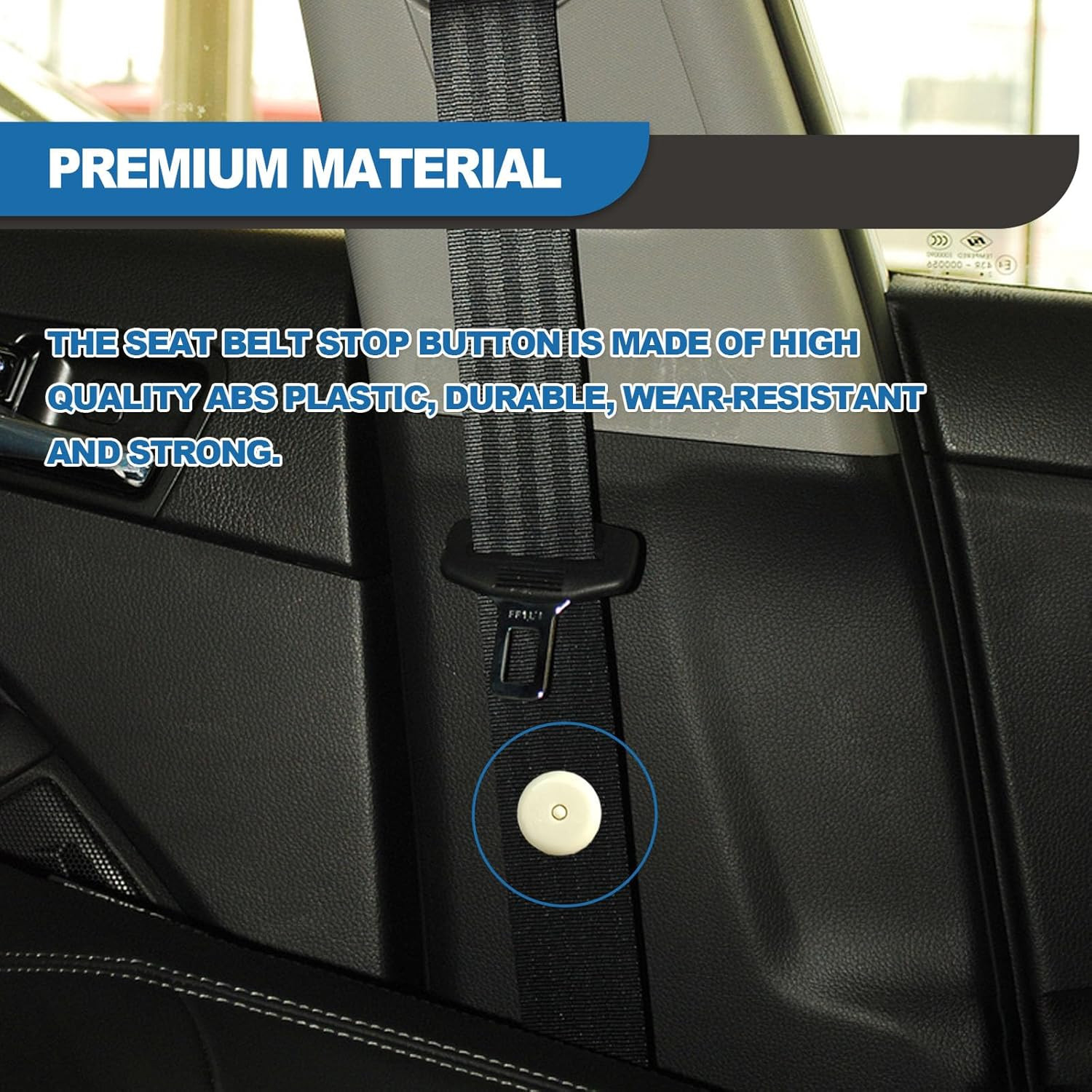 Universal Fit Safety Belt Stopper Kit – 5 Sets, Beige Plastic Buckle Stopper