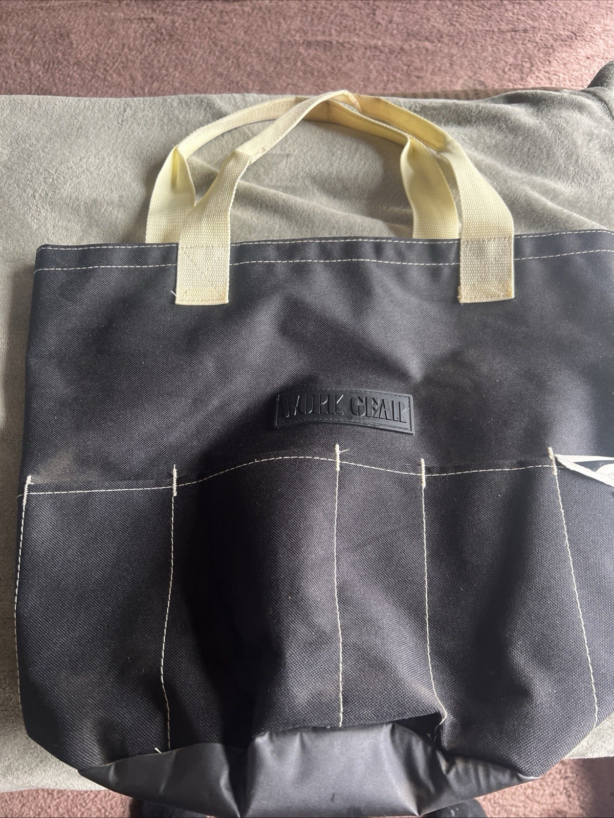 Vintage Work Gear Canvas Tool Bag Satchel Tote. 13.5 X 11.5 Tall 18 Pockets