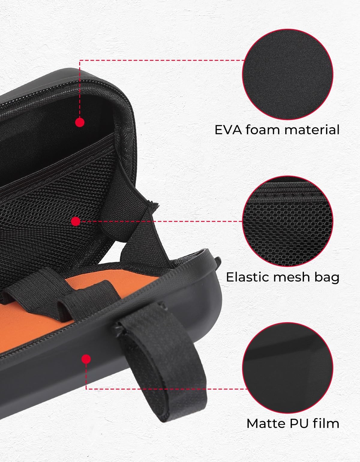 KEMIMOTO Motorcycle Side Bag, EVA Hard Shell Tool Bags Compatible with Rebel 300