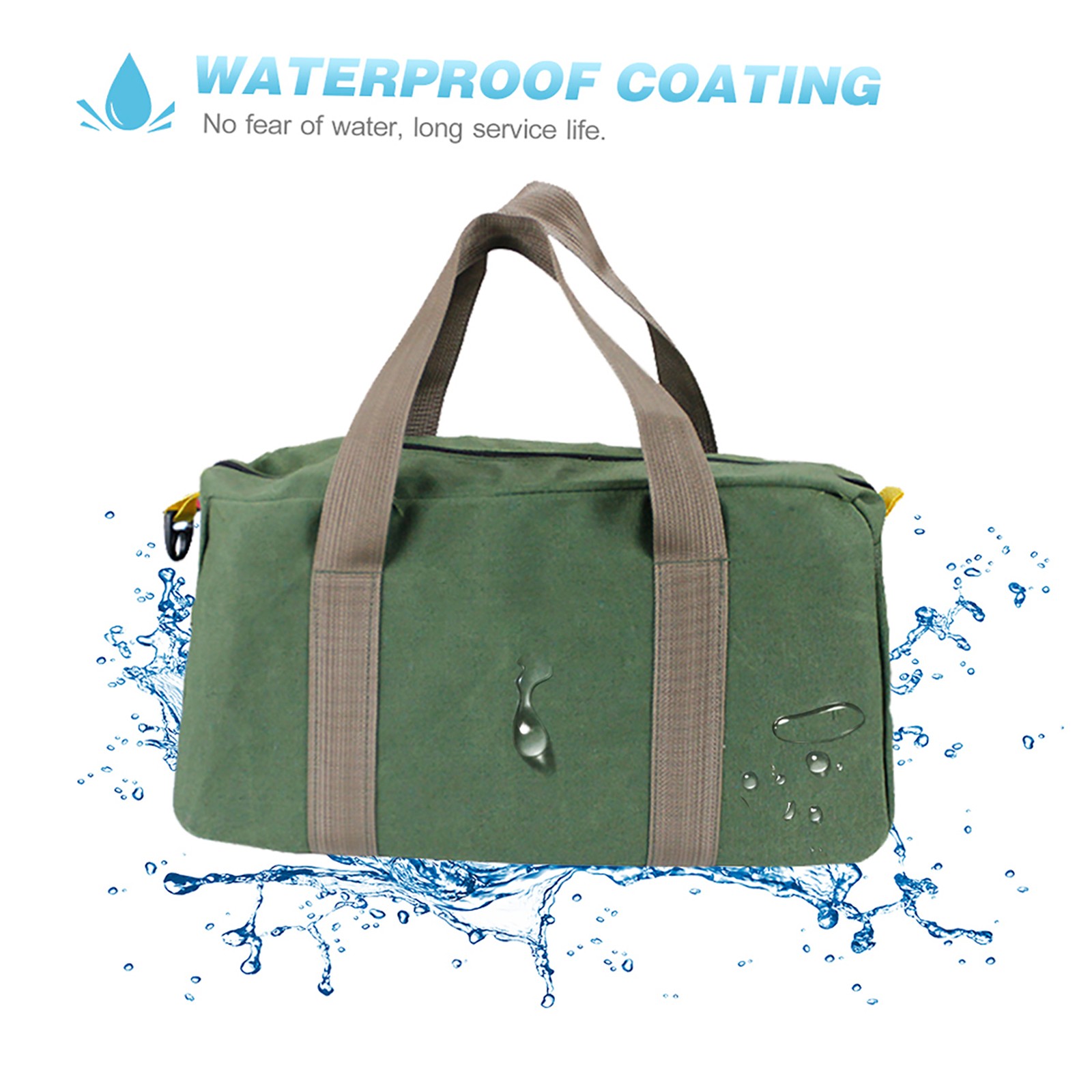 PENGGONG Large Thickened Wear Resistant Tool Storage Bag 16 Inch Army Green V1