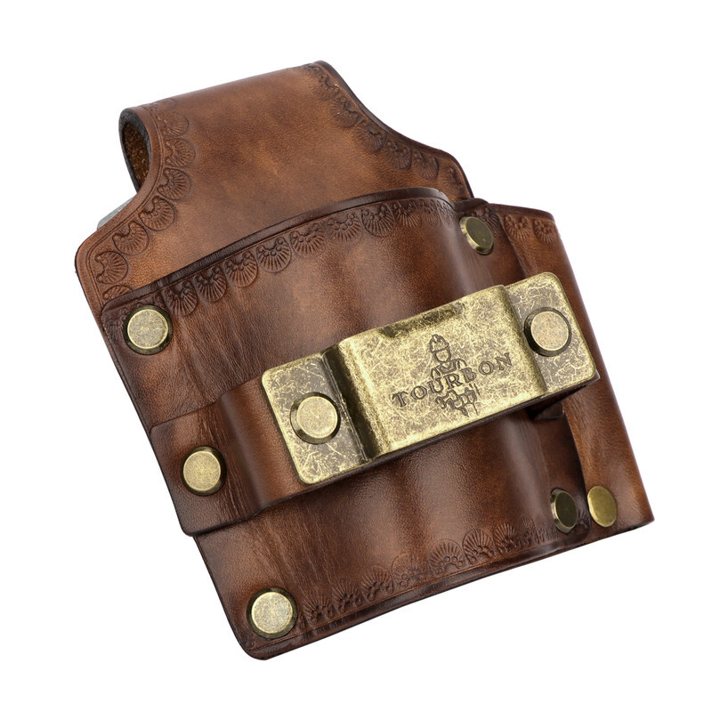 Leather 3-in-1 Tools Belt Carry Pouch Hammer Hanger Tape Measure Holder-TOURBON