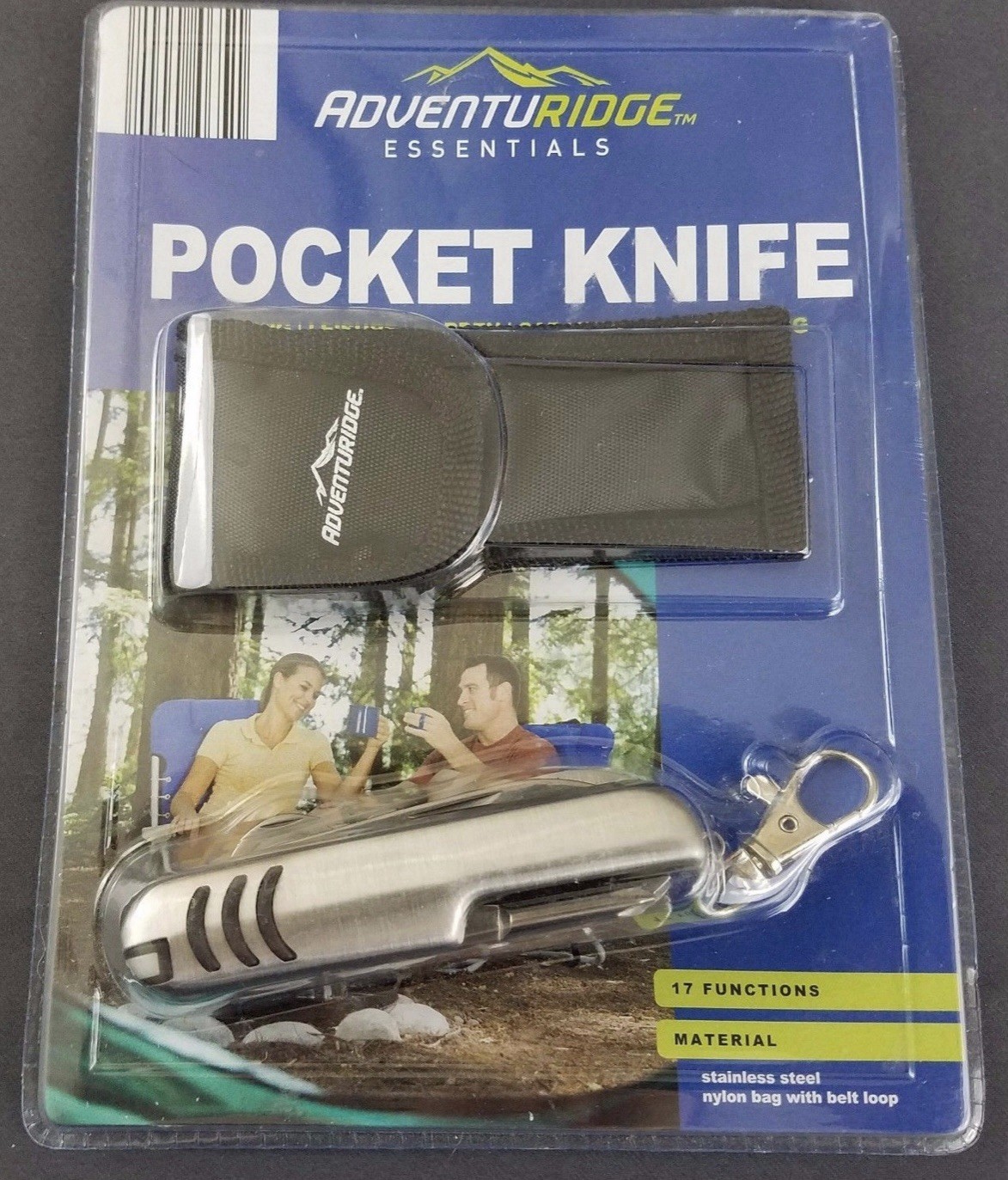 Adventuridge Stainless Steel 17 Tools Pocket Knife Nylon Belt Holster [NEW]