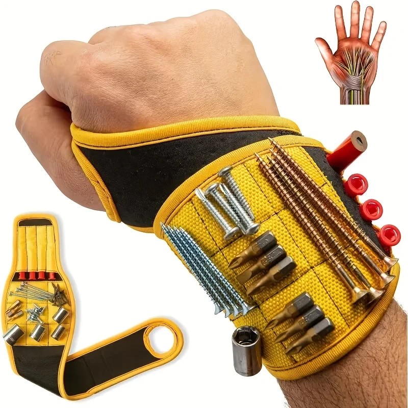Magnetic wrist strap tool gift for him, magnetic screw bracket wrist support