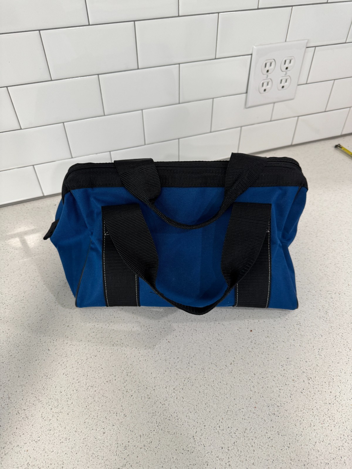 Bosch Tool Bag Medium Blue Contractor Canvas Zip 13″ with Handles Wide Mouth