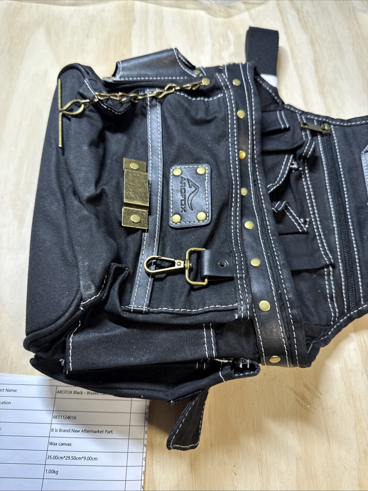 ARCFOX Black – Waxed Canvas Tool Pouch.
