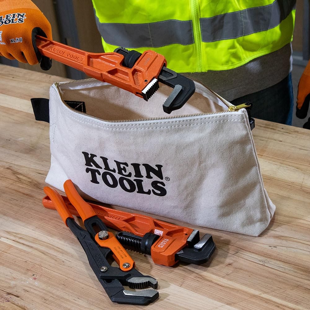 KLEIN TOOLS 62042 16Inch Zipper Bag, Extra Long, No. 10 Canvas, Heavy Duty To…